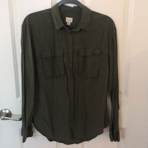 Forest Green thin Button Up
